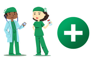 English for Medicine and Health Care MedicalEnglish.com mascot and logo